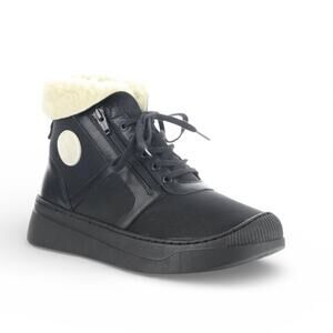 Softinos by Fly London Alio Faux Shearling Black Booties – Sz EU41/US10-10.5
